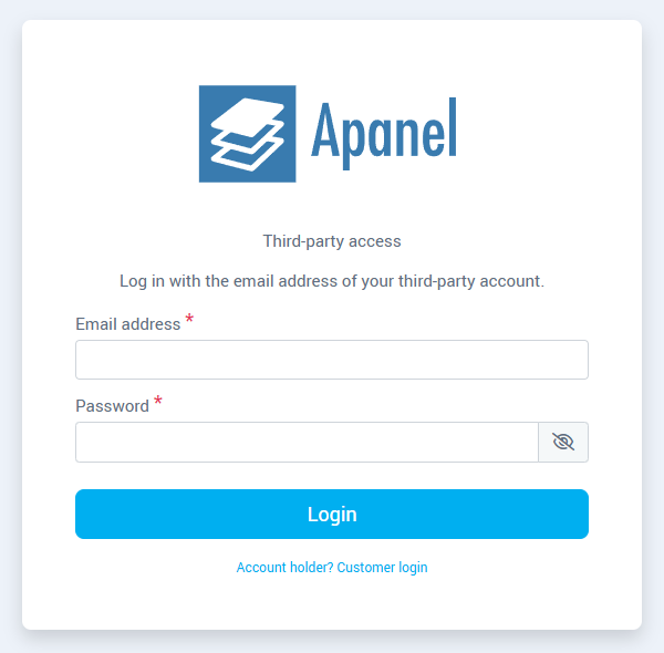 The third-party login page